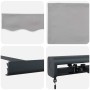 Toldo Retráctil Gris Claro 350 x 250 cm Tela, Metal