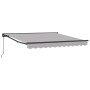 Toldo Retráctil Manual Gris Claro 350x250 cm Tela