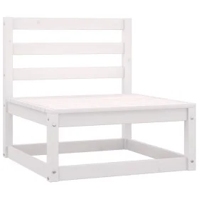 Zentrales Gartensofa mit anthrazitfarbenen Kissen und weißem Akazienholz von vidaXL, Modulare Sofas für den Außenbereich - Re...