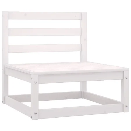 Zentrales Gartensofa mit anthrazitfarbenen Kissen und weißem Akazienholz von vidaXL, Modulare Sofas für den Außenbereich - Re...