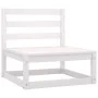 Central garden sofa with anthracite cushions and white acacia wood by vidaXL, Modular outdoor sofas - Ref: Foro24-805721, Pri...