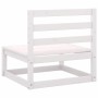 Zentrales Gartensofa mit anthrazitfarbenen Kissen und weißem Akazienholz von vidaXL, Modulare Sofas für den Außenbereich - Re...