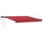 Toldo Retráctil con luces de tiras LED Rojo 350 x 250 cm tela