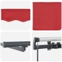 Toldo Retráctil con luces de tiras LED Rojo 350 x 250 cm tela
