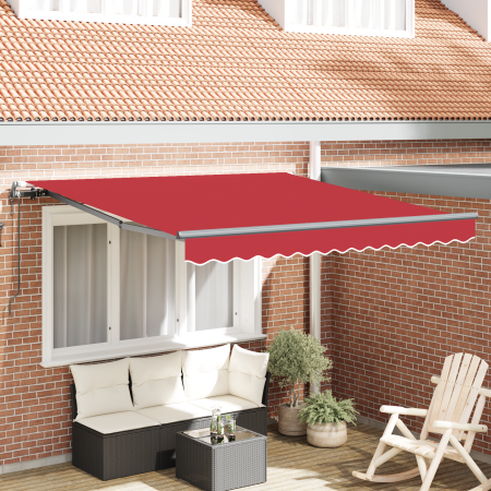 Toldo Retráctil Rojo 350 x 250 cm tela