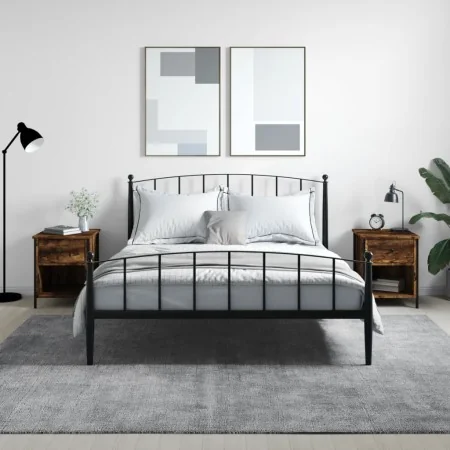 Mesitas noche 2 uds madera ingeniería roble ahumado 40x42x50 cm de vidaXL, Mesitas de noche - Ref: Foro24-825938, Precio: 71,...