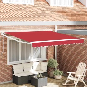 Toldo Retráctil Rojo 350 x 250 cm tela