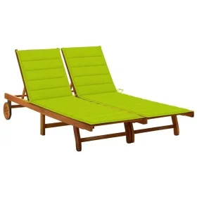 Garden lounger for 2 people and solid acacia wood cushions by vidaXL, Loungers - Ref: Foro24-3061385, Price: 404,96 €, Discou...