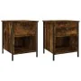 Mesitas noche 2 uds madera ingeniería roble ahumado 40x42x50 cm de vidaXL, Mesitas de noche - Ref: Foro24-825938, Precio: 71,...