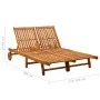 Garden lounger for 2 people and solid acacia wood cushions by vidaXL, Loungers - Ref: Foro24-3061385, Price: 404,96 €, Discou...