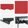 Toldo Retráctil Manual Rojo 350x250 cm tela