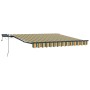 Toldo Retráctil Manual Verde y amarillo 350 x 250 cm tela
