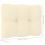 Zentrales Gartensofa 2 Stk. Kissen massives Zirbenholz creme von vidaXL, Modulare Sofas für den Außenbereich - Ref: Foro24-80...