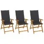3 Stück klappbare Gartenstühle und Kissen aus massivem Akazienholz von vidaXL, Gartenstühle - Ref: Foro24-3064089, Preis: 248...