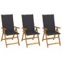 3 Stück klappbare Gartenstühle und Kissen aus massivem Akazienholz von vidaXL, Gartenstühle - Ref: Foro24-3064089, Preis: 248...