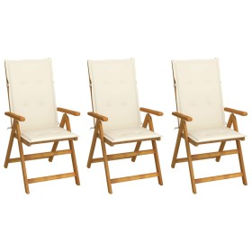 3 pcs folding garden chairs and solid acacia wood cushions by vidaXL, Garden chairs - Ref: Foro24-3064091, Price: 241,25 €, D...