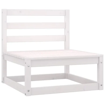 Set de muebles de jardín 3 pzas con cojines madera pino blanco de vidaXL, Sofás modulares de exterior - Ref: Foro24-805766, P...