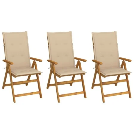 3 pcs folding garden chairs and solid acacia wood cushions by vidaXL, Garden chairs - Ref: Foro24-3064092, Price: 247,90 €, D...
