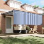 Toldo Retráctil Manual Azul y antracita 400 x 300 cm