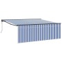 Toldo Retráctil Manual Azul y antracita 400 x 300 cm
