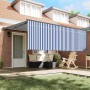 Toldo Retráctil Manual Azul y antracita 400 x 300 cm