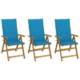 3 pcs folding garden chairs and solid acacia wood cushions by vidaXL, Garden chairs - Ref: Foro24-3064093, Price: 238,96 €, D...