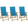 3 Stück klappbare Gartenstühle und Kissen aus massivem Akazienholz von vidaXL, Gartenstühle - Ref: Foro24-3064093, Preis: 238...