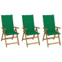 3 Stück klappbare Gartenstühle und Kissen aus massivem Akazienholz von vidaXL, Gartenstühle - Ref: Foro24-3064094, Preis: 246...