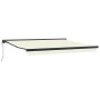 Toldo Retráctil Manual Crema 400 x 300 cm Tela, Metal
