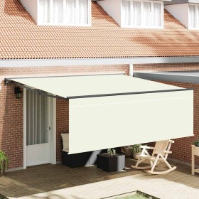 Toldo Retráctil Manual Crema 400 x 300 cm Poliéster