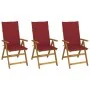 3 Stück klappbare Gartenstühle und Kissen aus massivem Akazienholz von vidaXL, Gartenstühle - Ref: Foro24-3064098, Preis: 254...