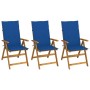 3 Stück klappbare Gartenstühle und Kissen aus massivem Akazienholz von vidaXL, Gartenstühle - Ref: Foro24-3064099, Preis: 254...