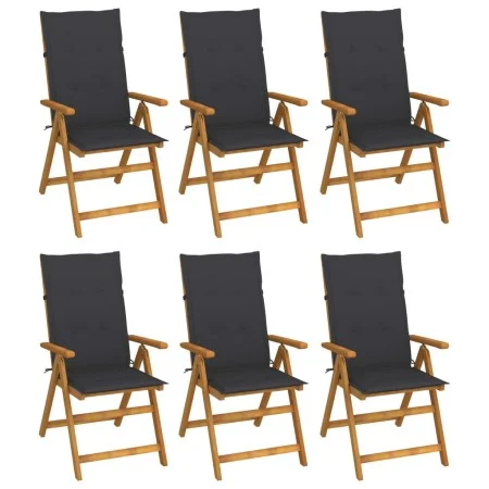 Faltbare Gartenstühle 6 Stück und Kissen Massivholz Akazie von vidaXL, Gartenstühle - Ref: Foro24-3064119, Preis: 469,04 €, R...