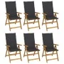 Faltbare Gartenstühle 6 Stück und Kissen Massivholz Akazie von vidaXL, Gartenstühle - Ref: Foro24-3064119, Preis: 469,04 €, R...