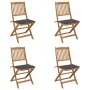 4 Stück klappbare Gartenstühle und Kissen aus massivem Akazienholz von vidaXL, Gartenstühle - Ref: Foro24-3064671, Preis: 218...