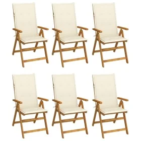 6 Stück klappbare Gartenstühle und Kissen aus massivem Akazienholz von vidaXL, Gartenstühle - Ref: Foro24-3064121, Preis: 472...