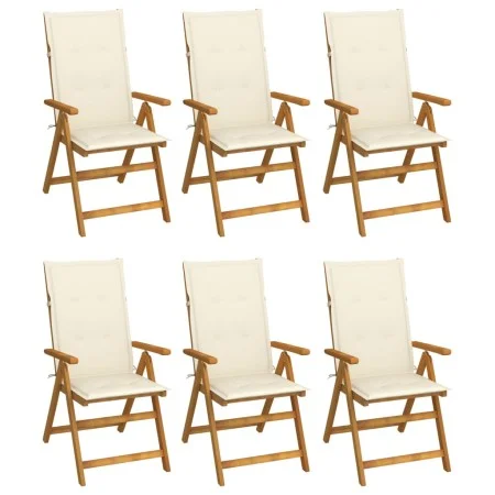 6 Stück klappbare Gartenstühle und Kissen aus massivem Akazienholz von vidaXL, Gartenstühle - Ref: Foro24-3064121, Preis: 472...