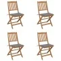 Sillas de jardín plegables 4 uds y cojines madera maciza acacia de vidaXL, Sillas de jardín - Ref: Foro24-3064672, Precio: 21...