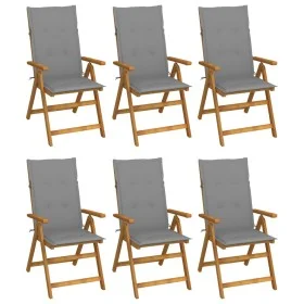 6 Stück klappbare Gartenstühle und Kissen aus massivem Akazienholz von vidaXL, Gartenstühle - Ref: Foro24-3064120, Preis: 461...