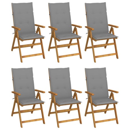 6 pcs folding garden chairs and solid acacia wood cushions by vidaXL, Garden chairs - Ref: Foro24-3064120, Price: 452,71 €, D...