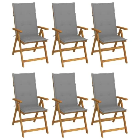 6 Stück klappbare Gartenstühle und Kissen aus massivem Akazienholz von vidaXL, Gartenstühle - Ref: Foro24-3064120, Preis: 461...