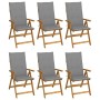 6 Stück klappbare Gartenstühle und Kissen aus massivem Akazienholz von vidaXL, Gartenstühle - Ref: Foro24-3064120, Preis: 460...