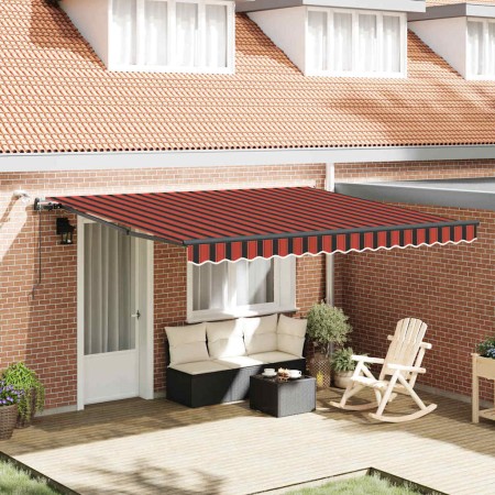 Toldo Retráctil with Naranja y marrón 400 x 300 cm tela