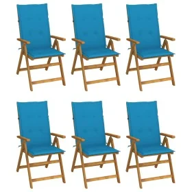 6 pcs folding garden chairs and solid acacia wood cushions by vidaXL, Garden chairs - Ref: Foro24-3064123, Price: 458,98 €, D...