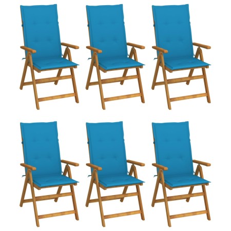 6 pcs folding garden chairs and solid acacia wood cushions by vidaXL, Garden chairs - Ref: Foro24-3064123, Price: 466,39 €, D...