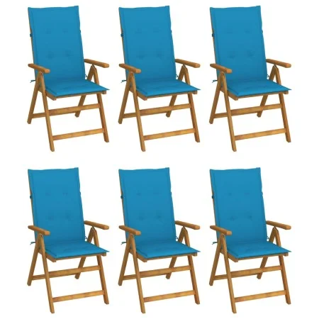 6 Stück klappbare Gartenstühle und Kissen aus massivem Akazienholz von vidaXL, Gartenstühle - Ref: Foro24-3064123, Preis: 458...