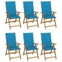 6 Stück klappbare Gartenstühle und Kissen aus massivem Akazienholz von vidaXL, Gartenstühle - Ref: Foro24-3064123, Preis: 458...