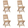 4 Stück klappbare Gartenstühle und Kissen aus massivem Akazienholz von vidaXL, Gartenstühle - Ref: Foro24-3064674, Preis: 221...