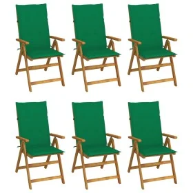 6 pcs folding garden chairs and solid acacia wood cushions by vidaXL, Garden chairs - Ref: Foro24-3064124, Price: 450,82 €, D...