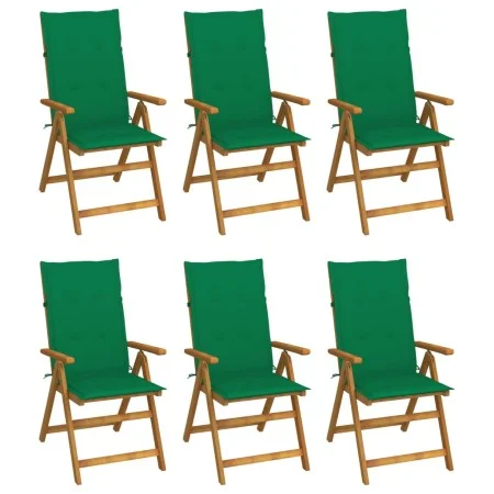 Sillas de jardín plegables 6 uds y cojines madera maciza acacia de vidaXL, Sillas de jardín - Ref: Foro24-3064124, Precio: 45...